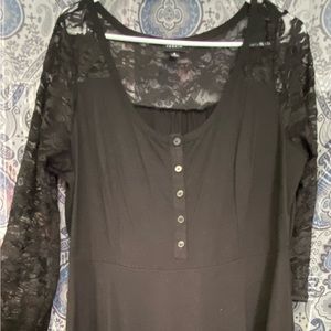 Black dress with lace sleeves